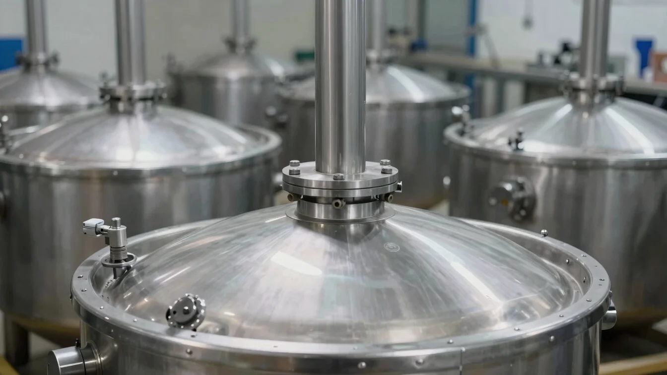Industrial vat for chemical metal treatment, metallic sheen, cool